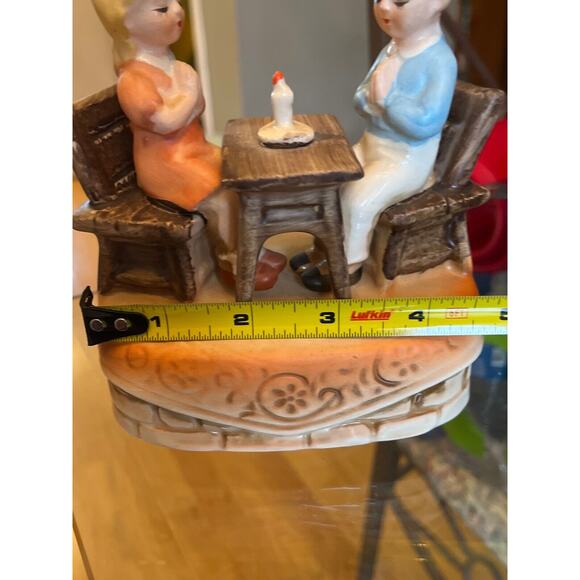 Vintage MCM Music Box Price Imports Rotating Boy Girl w Candle Sanyo Japan READ - Picture 6 of 8